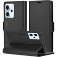 Чехол для Oppo Reno 14 F / 14 FS, ERBORD Glossy Litchi, кошелек с клапаном, чёрный