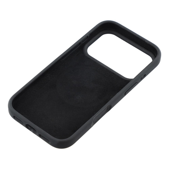 Силиконовый чехол для iPhone 17 Pro, для MagSafe, противоударный, черный