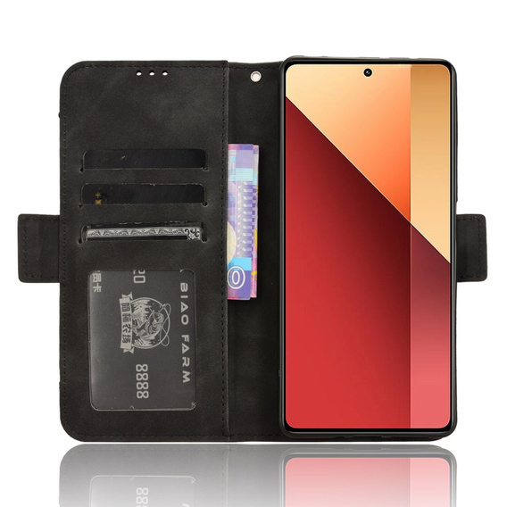 Откидной чехол для Xiaomi Redmi Note 13 Pro 4G / Xiaomi Redmi Note 14S / Xiaomi Poco M6 Pro 4G, Card Slot, чёрный