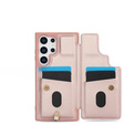 Чехол для Samsung Galaxy S25 Ultra, Leather Flower Card Slot, розовый