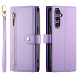 Чохол-книжка для Samsung Galaxy S25, Wallet Zipper Pocket, фіолетовий