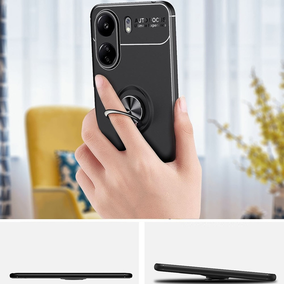 Чохол KickStand Finger Ring для Xiaomi Redmi 13 / Poco C65, чорний