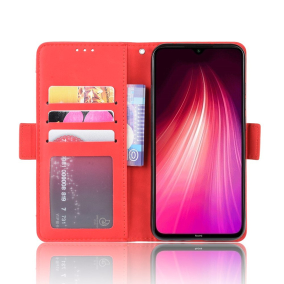 Футляр з клапаном для Xiaomi Redmi Note 8T, Card Slot, червоний