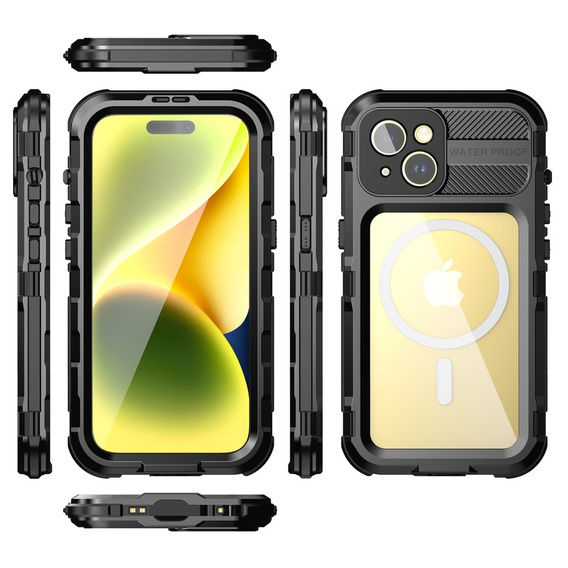 Водонепроникний чохол IP68 для iPhone 15, SHELLBOX MagSafe, чорний