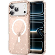 Чехол для iPhone 17 Pro Max, для MagSafe, глиттер - полупрозрачное золото