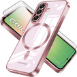 Чехол для Samsung Galaxy A56, Electro MagSafe, розовый rose gold + стекло для экрана