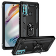 Бронированный Чехол до Motorola Moto G60, Nox Case Ring, чёрный