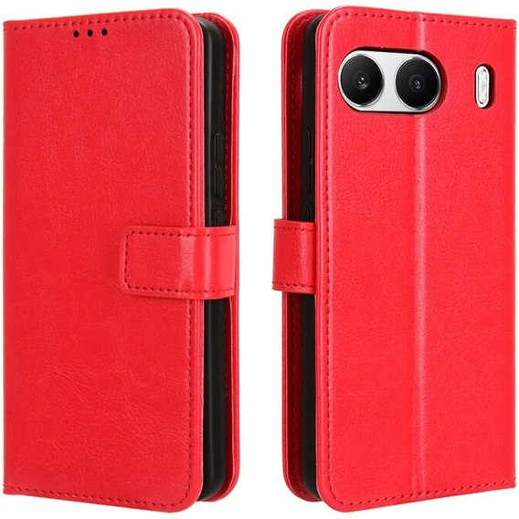 Откидной чехол для OnePlus Nord 4, Crazy Horse Wallet, красный