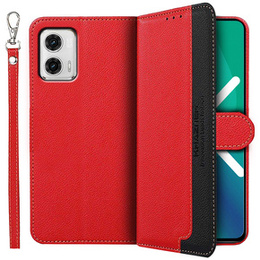 Чохол-книжка для Motorola Moto G73 5G, KHAZNEH RFID, червоний / чорний
