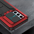 Чехол для Samsung Galaxy S21 Ultra, R-JUST CamShield Slide, бронированный, красный / черный