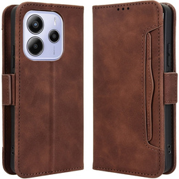 Футляр з клапаном для Xiaomi Redmi Note 14 4G, Card Slot, коричневий