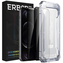 2x закаленное защитное стекло для iPhone 12 Pro Max, ERBORD 9H Easy App Anti-Peep