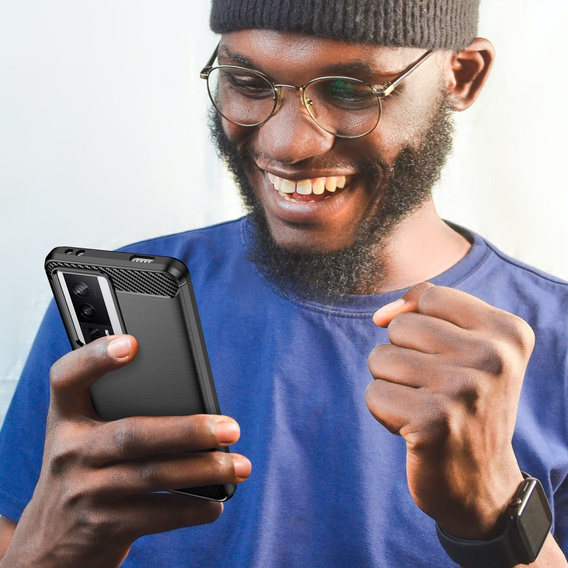 Чехол до Poco F5 Pro 5G, Carbon, чёрный
