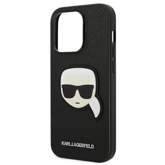 Чехол Karl Lagerfeld до iPhone 14 Pro Max, Saffiano Karl's Head Patch, чёрный