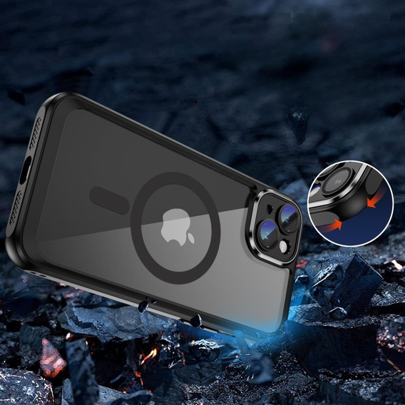 Чехол для iPhone 15 Plus, ERBORD Impact Guard, MagSafe, чёрный