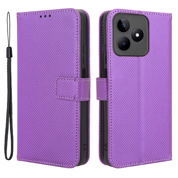 Откидной чехол для Realme Note 50, Wallet Smart Magnet, фиолетовый