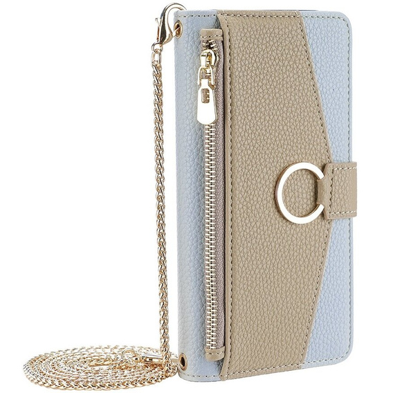 Чохол-книжка для iPhone 15 Pro Max, Wallet Zipper Pocket, з дзеркалом, м'яти