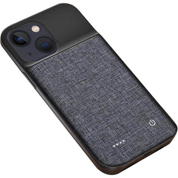 Чехол с батареей 6800mAh до iPhone 13, Oxford Cloth, Black