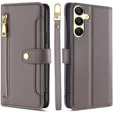 Откидной чехол для Samsung Galaxy A25 5G, Wallet Zipper Pocket, серый