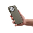 Чехол MELKCO для iPhone 16 Pro, кожаный, серый
