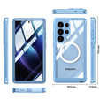 Чехол для Samsung Galaxy S25 Ultra, Shockproof, со стеклом, для MagSafe, синий