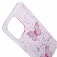 Чохол для Xiaomi Redmi 13C / Poco C65, Glitter Butterfly, рожевий