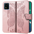 Чохол-книжка для Vivo Y01, Butterfly, рожевий