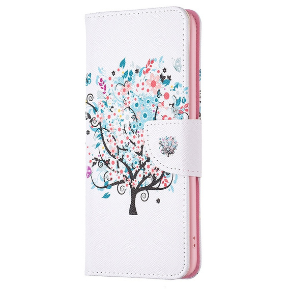 Откидной чехол для OPPO A57 / A57s, Wallet, colorful tree, белый