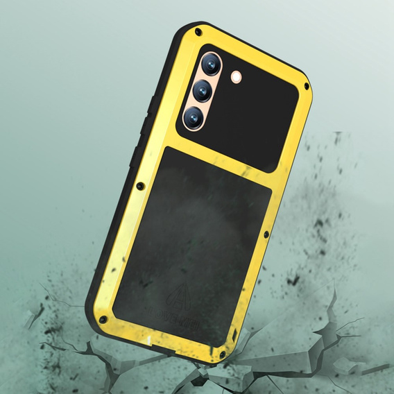 Чехол Love Mei до Samsung Galaxy S22, armored with glass, жёлтый