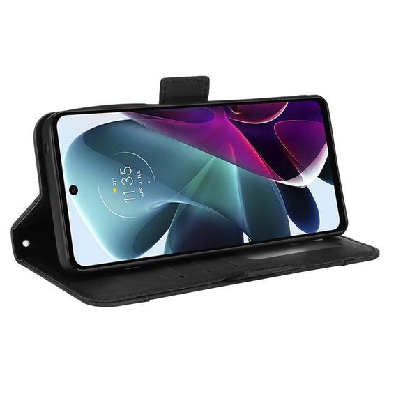 Футляр з клапаном для Motorola Moto G200 5G/Edge S30, Card Slot, чорний