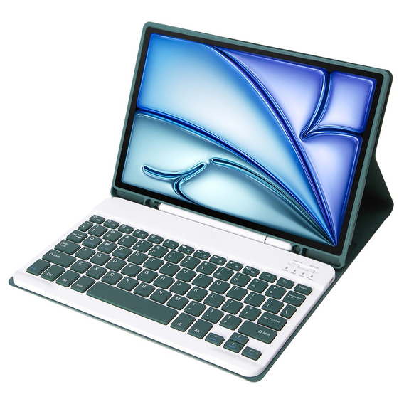 Чехол + клавиатура Apple iPad Air 11" 6 gen. 2024, Leather Pen Slot, тёмно-зелёный