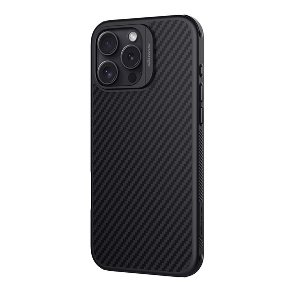 Чехол для iPhone 16 Pro Max, бронированный Nillkin, Carbon Fiber, для Magsafe, чёрный