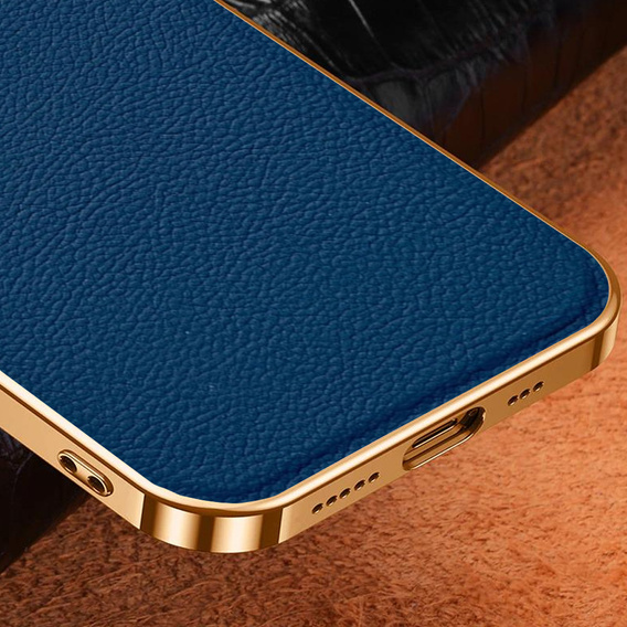 Чехол до Samsung Galaxy S21, Cowhide Leather, синий