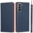Шкіряний чохол для Samsung Galaxy S22, ERBORD Grain Leather, темно-синій