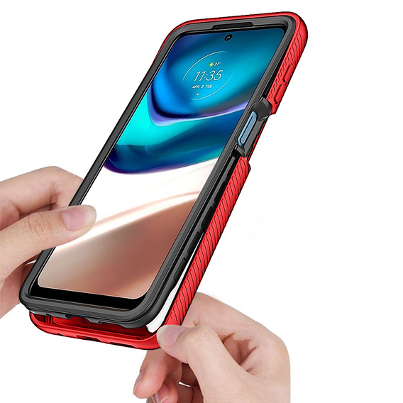 Чехол для Motorola Moto G42 4G, Shockproof, с пленкой, красный