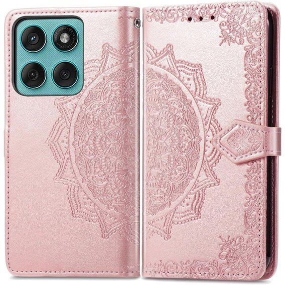 Откидной чехол для Motorola Edge 60 / 60 Fusion, Mandala, розовый