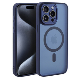 Чехол MagSafe для iPhone 15 Pro, Hybrid Matte Lens Pro, титаново-синий