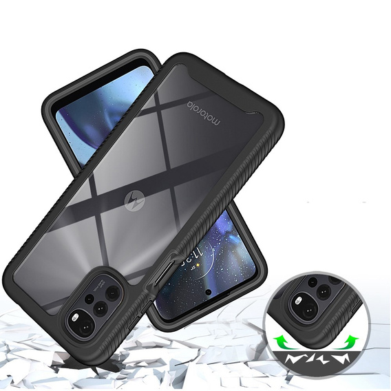 Чехол для Motorola Moto G22, Shockproof, с пленкой, синий