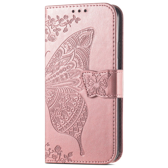 Чохол-книжка для Honor Magic 6 Lite 5G, Butterfly, рожевий rose gold