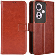 Футляр з клапаном для Oppo Reno 11F 5G, Crazy Horse Wallet, коричневий