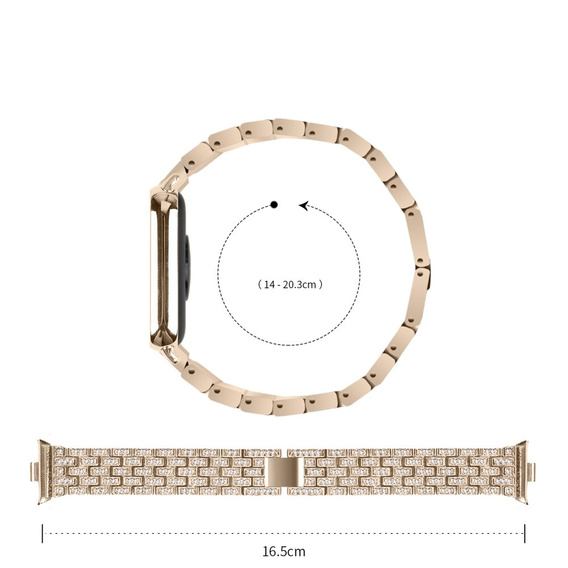 Бриллиантовый браслет для Xiaomi Smart Band 8 Pro, золотой