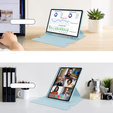 Чехол клавиатура для Samsung Galaxy Tab S10 Lite / S10 FE / S9 FE, Rotary 360° Leather, светло-голубой