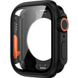 2в1 чехол и защитное стекло для часов Apple Watch 7/8 45MM, Black/Orange