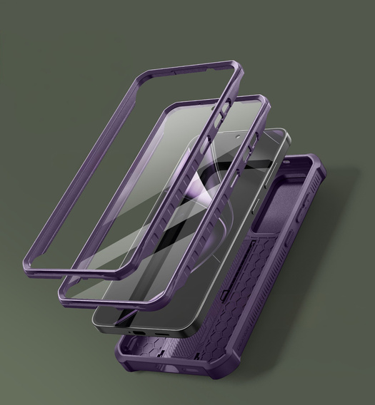 Броньований чохол для Samsung Galaxy S25+ Plus, Dexnor Full Body (Two Frames), фіолетовий