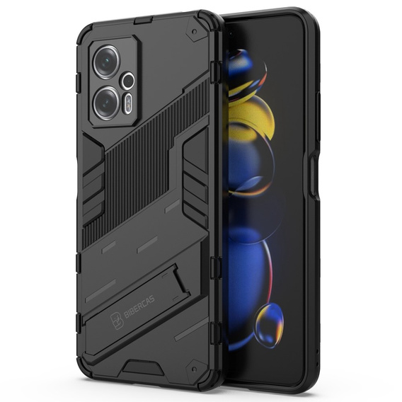 Чехол для Xiaomi Poco X4 GT 5G, Military kickstand, чёрный