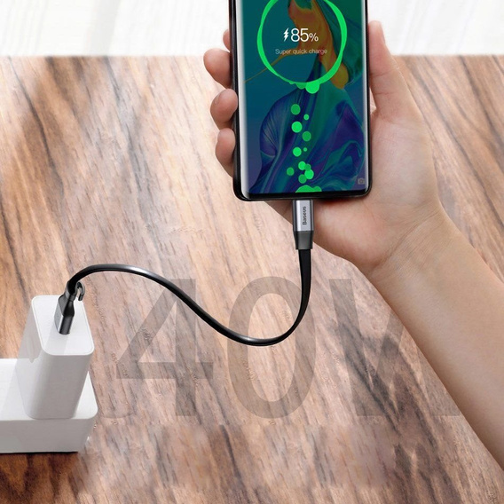BASEUS Плоский Кабель USB Type-C SC5A/QC3.0 23cm - Black