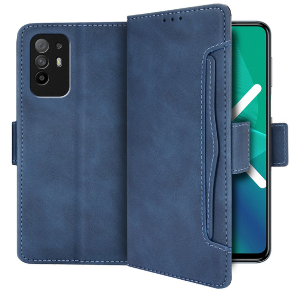 Откидной чехол для Oppo A94 5G/Reno5 Z, Card Slot, синий