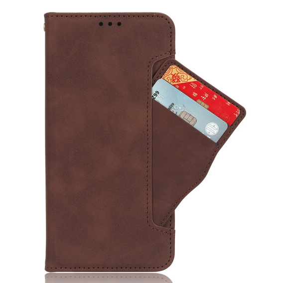 Откидной чехол для Xiaomi Poco F7 Ultra, Card Slot, коричневый