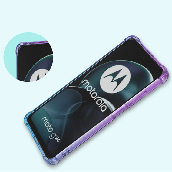Чехол для Motorola Moto G24 / G24 Power / G04, Gradient Dropproof, Фиолетовый / синий