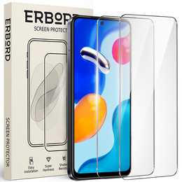 2x Закаленное стекло для Xiaomi Redmi Note 11 Pro, ERBORD 9H Hard Glass на экране